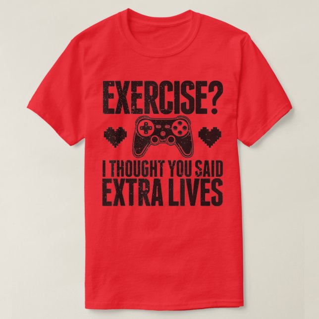 Extra Lives Funny Video Game Controller Retro Boy T-Shirt (Design vorne)