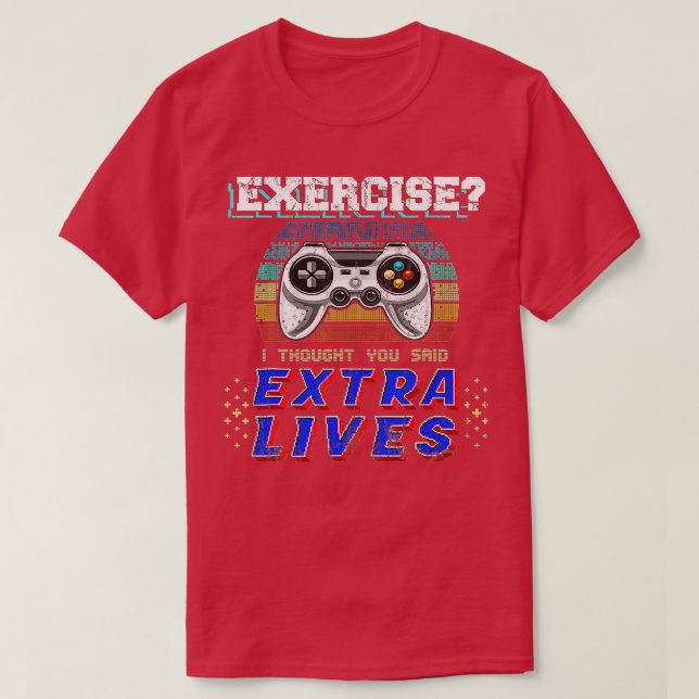 Extra Lives Funny Video Game Controller Retro Boy T-Shirt (Design vorne)