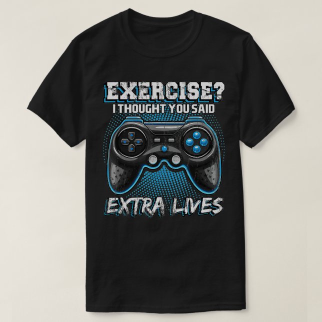 Extra Lives Funny Video Game Controller Retro Boy T-Shirt (Design vorne)