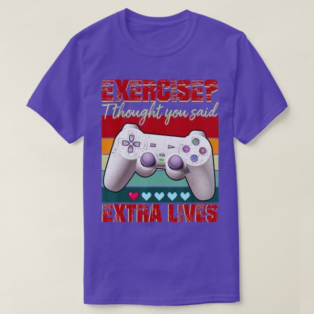 Extra Lives Funny Video Game Controller Retro Boy T-Shirt (Design vorne)