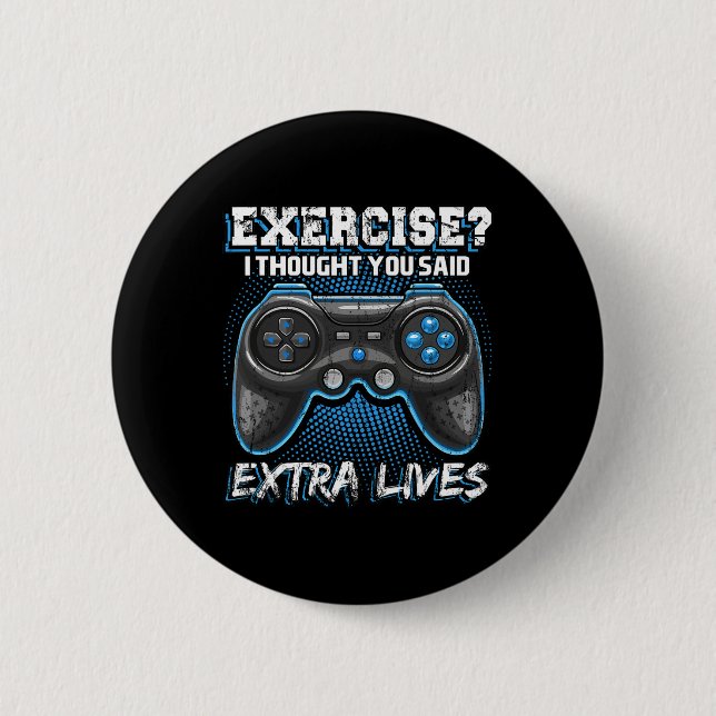 Extra Lives Funny Video Game Controller Retro Game Button (Vorderseite)