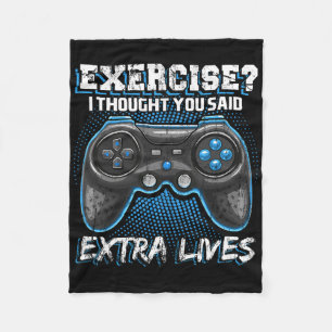 Extra Lives Funny Video Game Controller Retro Game Fleecedecke