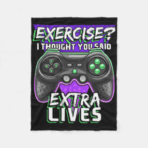 Extra Lives Funny Video Game Controller Retro Game Fleecedecke
