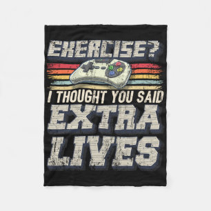 Extra Lives Funny Video Game Controller Retro Game Fleecedecke