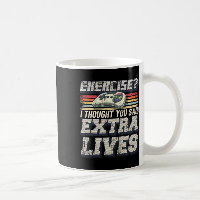 Extra Lives Funny Video Game Controller Retro Game Kaffeetasse (Rechts)