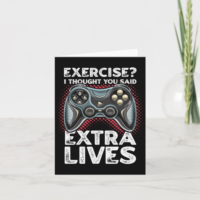 Extra Lives Funny Video Game Controller Retro Game Karte (Vorderseite)