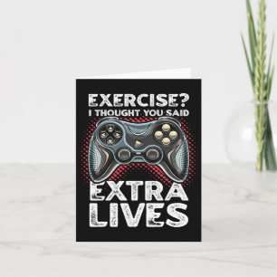 Extra Lives Funny Video Game Controller Retro Game Karte