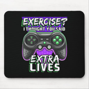 Extra Lives Funny Video Game Controller Retro Game Mousepad