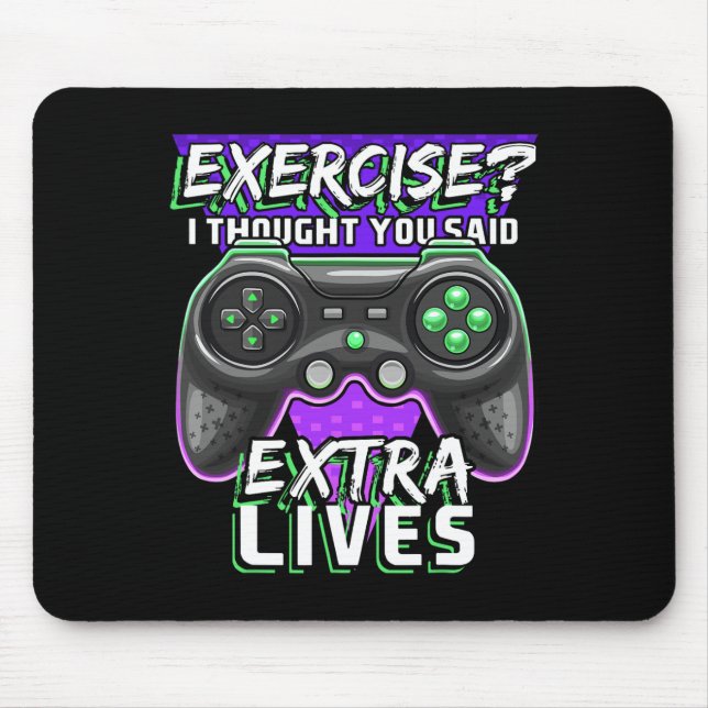 Extra Lives Funny Video Game Controller Retro Game Mousepad (Vorne)