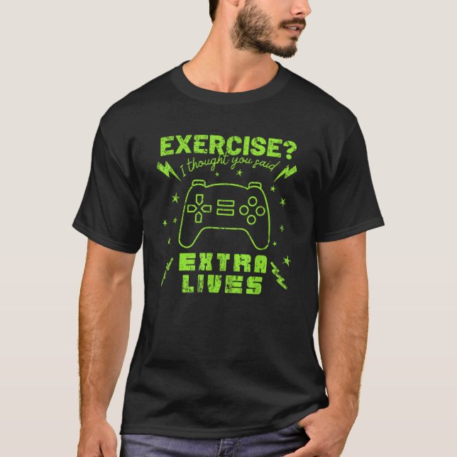 Extra Lives Funny Video Game Controller Retro Game T-Shirt (Vorderseite)