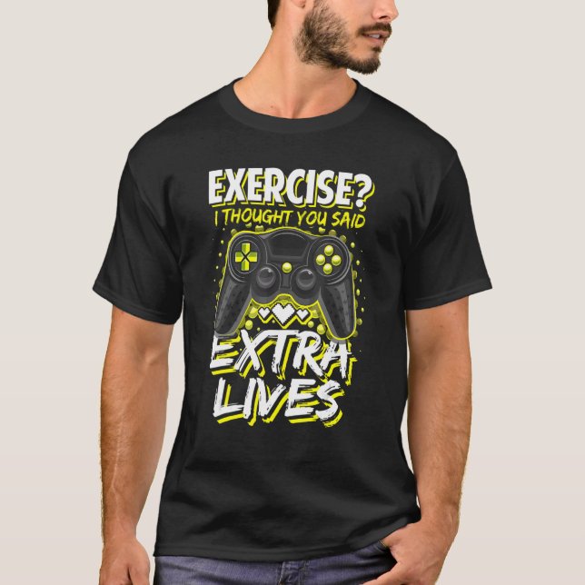 Extra Living Video Game Controller Retro Gamer Boy T-Shirt (Vorderseite)