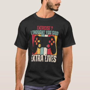 Extra Living Video Game Controller Retro Gamer Gam T-Shirt