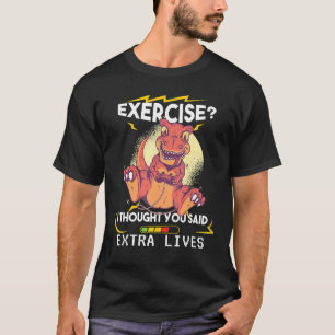 Extra Living Video Game Controller Retro Rex Gamer T-Shirt