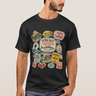 Extra Salty Sardine Club Retro-Dosenfisch-T-Shirt T-Shirt