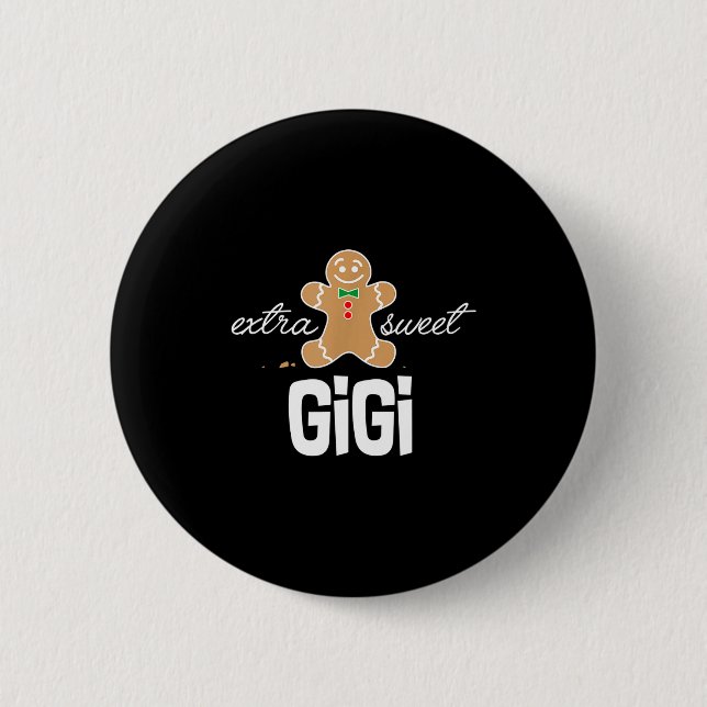 Extra Sweet Gigi _ Cute Christmas Gingerbread Gift Button (Vorderseite)