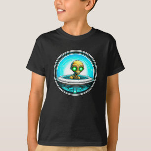 Extra-Terrestriale Alien mit einem UFO T-Shirt