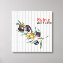 Extra Virgin Lebendiger Olivenzweig im mediterrane Leinwanddruck