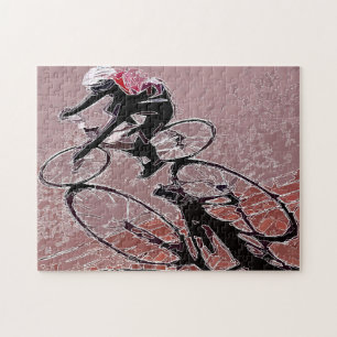 Extrahierter Fahrrad-Reiter und Puzzle