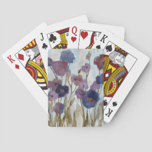 Extrahiertes Blumen in Lila Spielkarten
