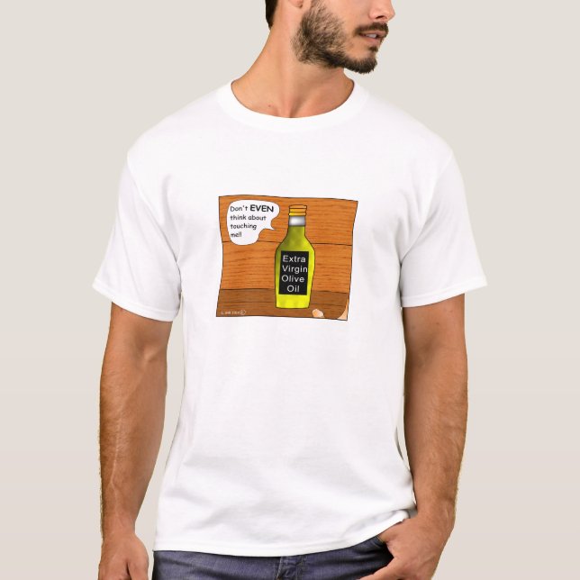 ExtraJungfrau-Olivenöl-Cartoon-T - Shirt (Vorderseite)