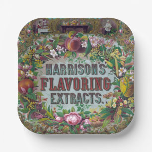 Extrakte aus viktorianischem Blumenobst Pappteller