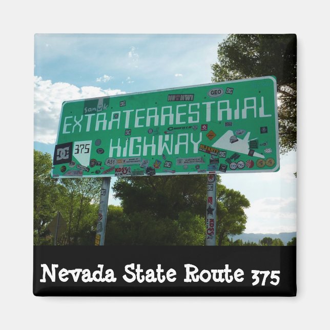 Extraterrestrial HIghway Sign Foto Magnet (Vorne)