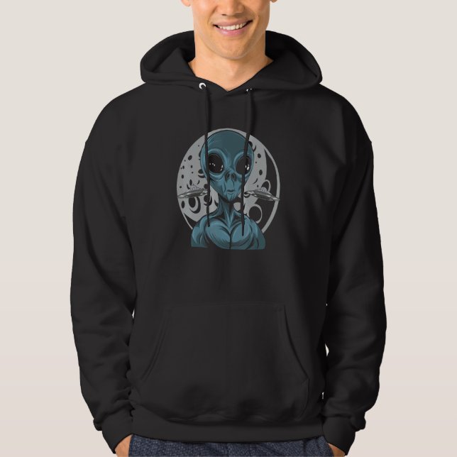 Extraterrestrial Life Believers  Full Moon  Alien  Hoodie (Vorderseite)