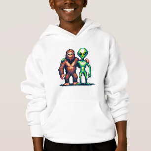 Extraterrestrische Alien Being und Bigfoot Pixel A Hoodie