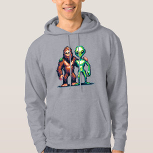 Extraterrestrische Alien Being und Bigfoot Pixel A Hoodie