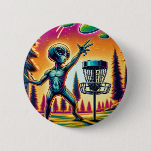 Extraterrestrische Alien Disc Golfing Button