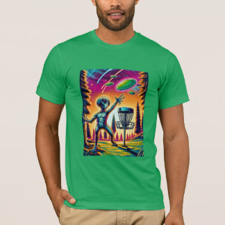 Extraterrestrische Alien Disc Golfing T-Shirt