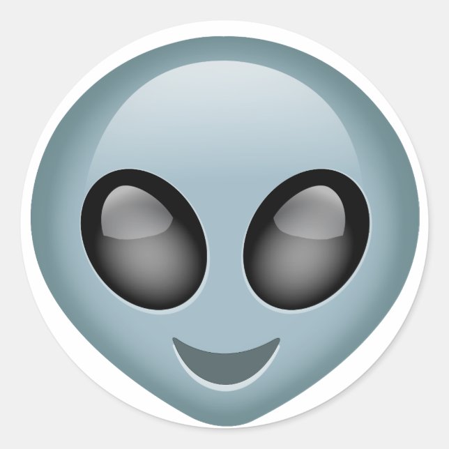 Extraterrestrische Alien Emoji Runder Aufkleber (Vorderseite)