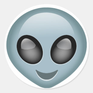 Extraterrestrische Alien Emoji Runder Aufkleber