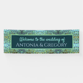 Extravagant Aqua Vibranding Peacock Feathers Weddi Banner