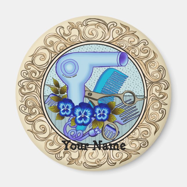 Extravagant Blue Pansy Beautician Magnet (Vorne)