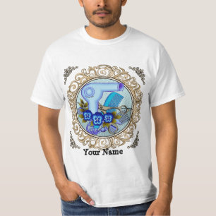 Extravagant Blue Pansy Beautician T - Shirt