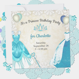 Extravagant Blue Princess Kleider Geburtstag Einla Einladung