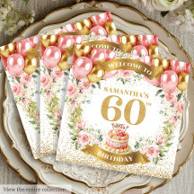 Extravagant Boho 60. Geburtstag Napkins Bloom Ästh