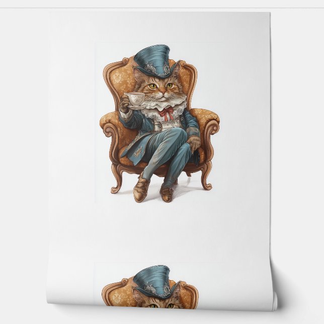 Extravagant Cat Society - Viktorianisch Royal Kitt Tapete (Abrollen)