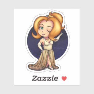 Extravagant Chibi Girl Aufkleber