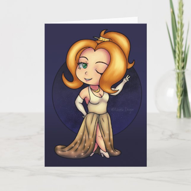 Extravagant Chibi Girl Karte (Vorderseite)