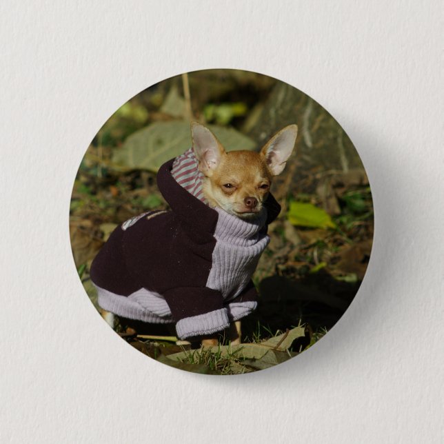 Extravagant Chihuahua Button (Vorderseite)