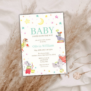 Extravagant Circus Canival Animals Kinderdusche Einladung