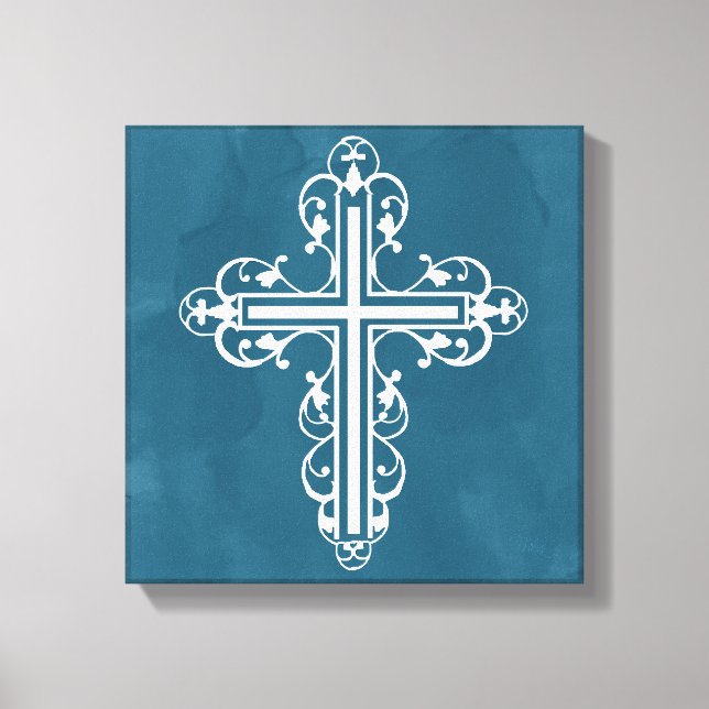 Extravagant Cross Design Nr. 13 Blau Leinwanddruck (Vorderseite)
