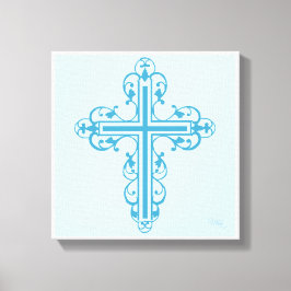 Extravagant Cross Design Nr. 14 Blau Leinwanddruck