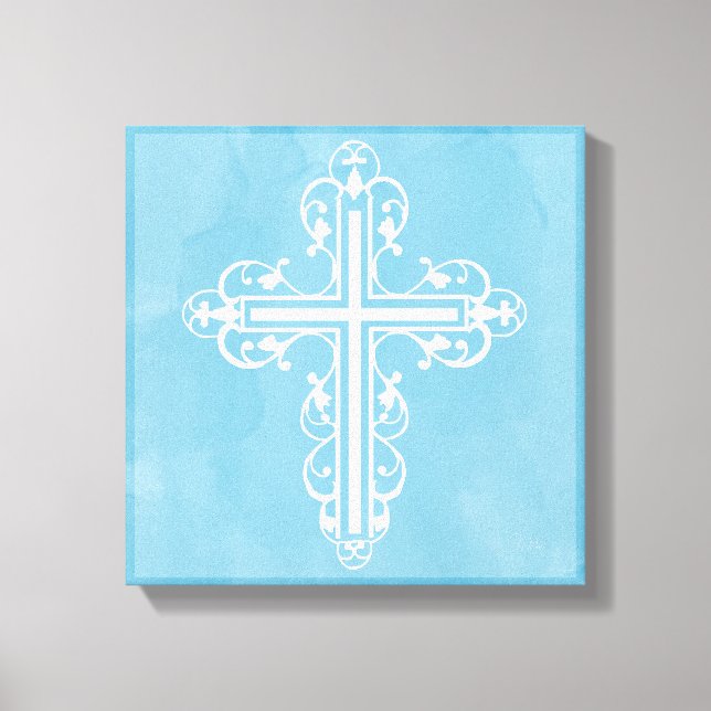 Extravagant Cross Design Nr. 15 Blau Leinwanddruck (Vorderseite)