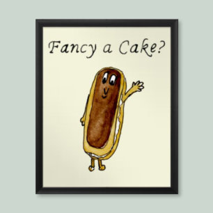 Extravagant ein Cake Funny Chocolate Eclair Quirky Poster