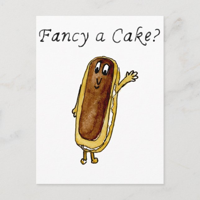 Extravagant ein Cake Funny Chocolate Eclair Quirky Postkarte (Vorderseite)