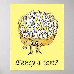 Extravagant ein Tart Funny Quirky Lemon Meringue P Poster