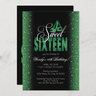 Extravagant Emerald Sweet 16 Party Einladungen